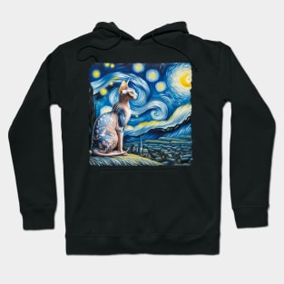 Sphynx Starry Night Inspired - Artistic Cat Hoodie